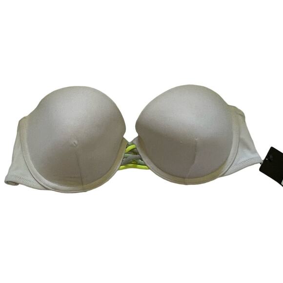 NWT Victoria's Secret Women's Push-Up Bandeau Bikini Swim Top White Size 34C - Picture 1 of 11